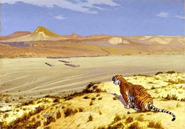 Tiger on the Watch, c.1888 von Gerome | Leinwand Kunstdruck