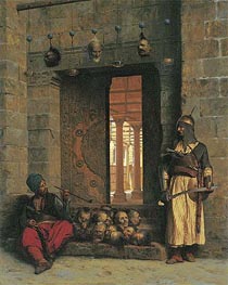 The Doorway to the Mosque El Assaneyn in Cairo where the heads of the Rebel Beys were exposed by Salek-Kachef | Gerome | Painting Reproduction