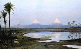 The Pyramids, Sunrise | Gerome | Gemälde Reproduktion