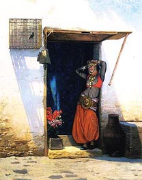 Woman of Cairo at Her Door, 1897 by Gerome | Canvas Print