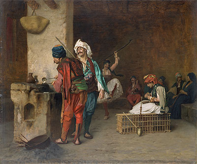 Cafe House, Cairo (Casting Bullets), c.1870 | Gerome | Giclée Canvas Print