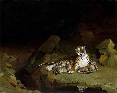 Tiger and Cubs, c.1884 | Gerome | Giclée Leinwand Kunstdruck
