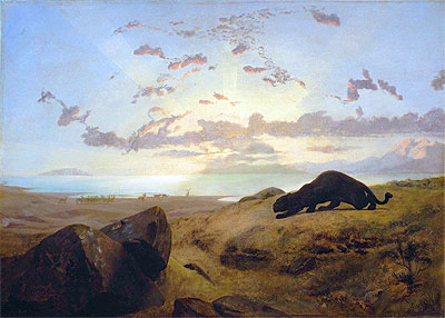 Black Panther Stalking a Herd of Deer, 1851 | Gerome