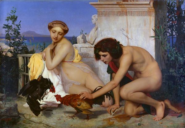 Young Greeks Encouraging Cocks to Fight, 1846 | Gerome