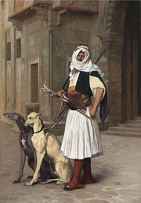 Arnaut with Two Whippets Dogs, 1867 | Gerome | Giclée Canvas Print