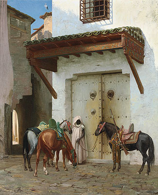 Horses Kept by a Slave, 1875 | Gerome | Giclée Leinwand Kunstdruck