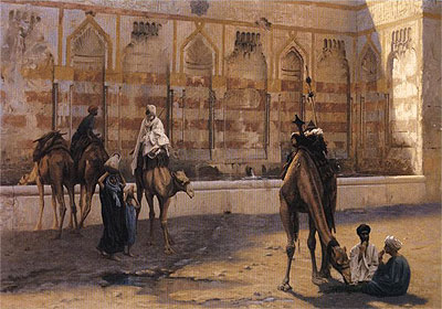Camels at the Watering Place, 1894 | Gerome | Giclée Canvas Print