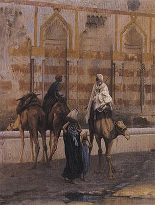 Camels at the Watering Place (Detail), 1894 | Gerome | Giclée Leinwand Kunstdruck