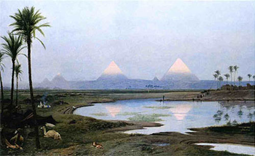 The Pyramids, Sunrise, 1895 | Gerome | Giclée Leinwand Kunstdruck