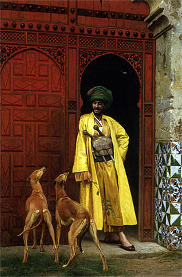 An Arab and His Dogs, 1875 | Gerome | Giclée Leinwand Kunstdruck