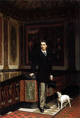 Gerome | Duc de la Rochefoucauld Doudeauville with His Terrier, 1875 | Giclée Canvas Print