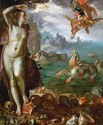 Perseus Rescues Andromeda, 1611 | Joachim Wtewael | Giclée Leinwand Kunstdruck