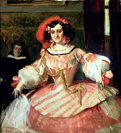 Sorolla y Bastida | Portrait of Maria Guerrero, actress and director of Teatro Espanol in Madrid, 1906 | Giclée Canvas Print
