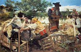 Valencianische Szene, 1893 von Sorolla y Bastida | Leinwand Kunstdruck