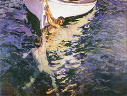 Das weiße Boot, Jávea, 1905 von Sorolla y Bastida | Leinwand Kunstdruck