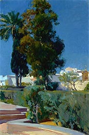 Ecke des Gartens, Alcazar, Sevilla, 1910 von Sorolla y Bastida | Leinwand Kunstdruck