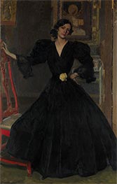 Señora de Sorolla in Schwarz, 1906 von Sorolla y Bastida | Leinwand Kunstdruck