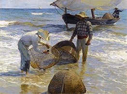 Valencianische Fischer, 1895 von Sorolla y Bastida | Leinwand Kunstdruck