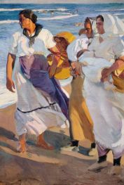 Fischerinnen aus Valencia, 1915 von Joaquín Sorolla | Giclée Leinwand-Kunstdruck