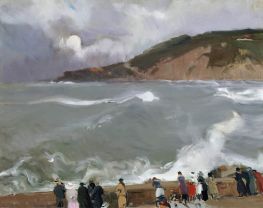 Wellenbrecher, San Sebastián, 1918 von Joaquín Sorolla | Giclée Leinwand-Kunstdruck