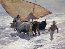 Bootslandung in Valencia, 1899 von Joaquín Sorolla | Giclée Leinwand-Kunstdruck