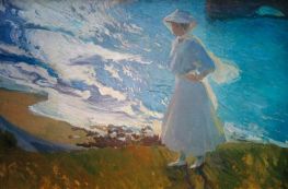 Maria on the Beach of Biarritz or Backlit, 1906 | Joaquín Sorolla