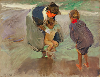 Am Strand, 1908 | Sorolla y Bastida | Giclée Leinwand Kunstdruck