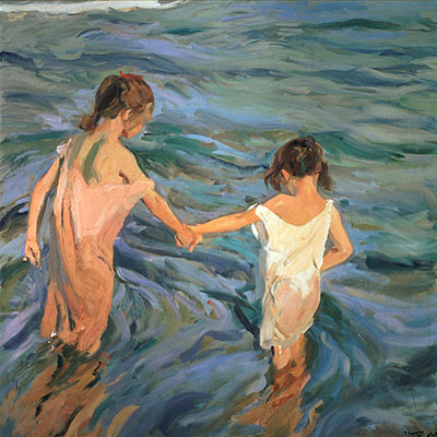 Mädchen im Meer, 1909 | Sorolla y Bastida | Giclée Leinwand Kunstdruck