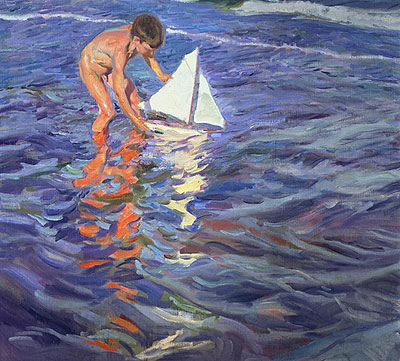 Das kleine Segelboot, 1909 | Sorolla y Bastida | Giclée Leinwand Kunstdruck