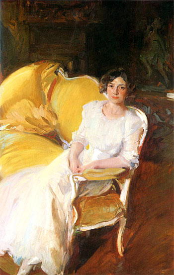 Clotilde Seated on the Sofa, 1910 | Sorolla y Bastida | Giclée Canvas Print