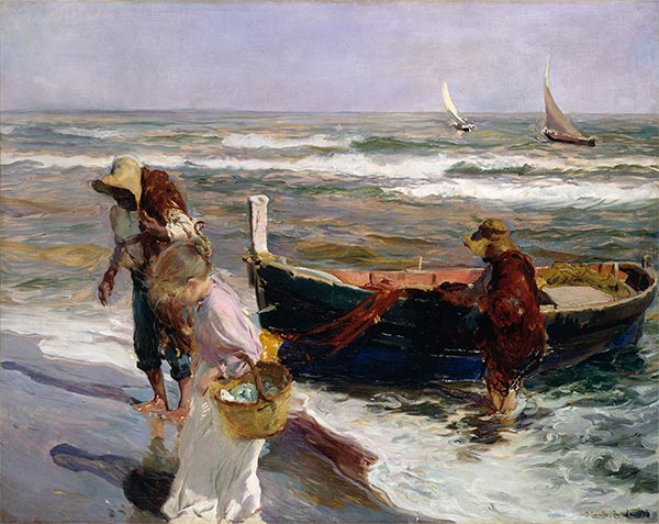 Ankunft der Fischerei, 1899 | Sorolla y Bastida | Giclée Leinwand Kunstdruck