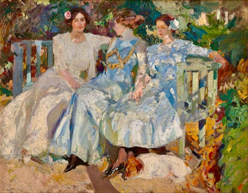 My Wife and Daughters in the Garden, 1910 | Joaquín Sorolla | Giclée Canvas Print