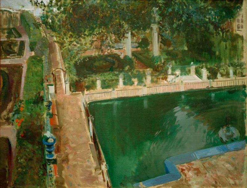 The Garden of Charles V at the Alcázar of Seville, 1908 | Joaquín Sorolla | Giclée Canvas Print
