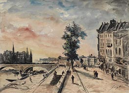 Quai on the Seine, Paris, n.d. von Jongkind | Papier-Kunstdruck