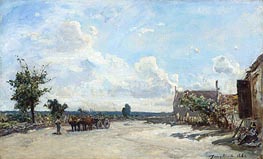 Jongkind | Street in Saint-Parize-Le-Chatel, near Nevers, 1862 | Giclée Canvas Print