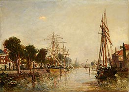 Jongkind | Canal in Holland, 1869 | Giclée Canvas Print