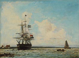 Marine. Der Große Kanal in Dordrecht, 1866 von Jongkind | Leinwand Kunstdruck
