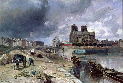 Notre-Dame from the Quai de la Tournelle, 1852 | Jongkind | Giclée Leinwand Kunstdruck