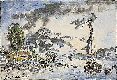 Fishing Boat, 1878 | Jongkind | Giclée Papier-Kunstdruck