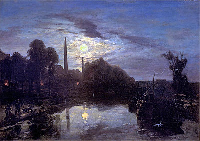 Moonlight, 1853 | Jongkind | Giclée Leinwand Kunstdruck