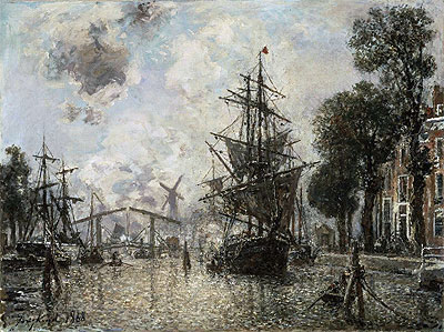 Harbor Scene in Holland, 1868 | Jongkind | Giclée Leinwand Kunstdruck