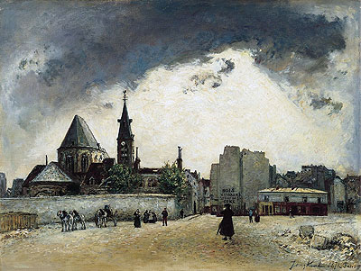 The Church of St. Medard on the Rue Mouffetard, 1871 | Jongkind | Giclée Leinwand Kunstdruck