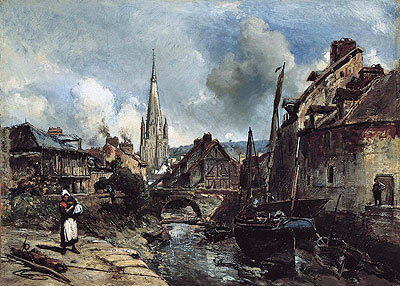Jongkind | View of Harfleur, 1852 | Giclée Canvas Print