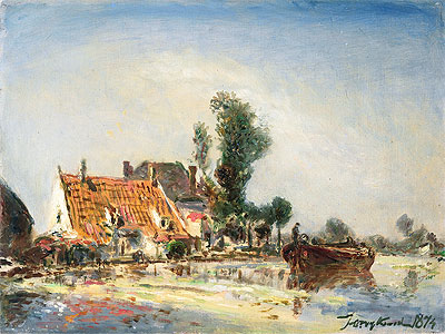 Houses at Crooswijk, 1874 | Jongkind | Giclée Canvas Print