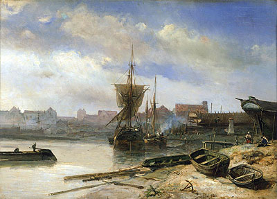 Shipyard, 1852 | Jongkind | Giclée Canvas Print