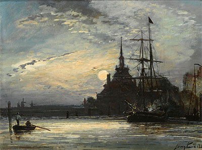 Jongkind | Sunset at the Hoofdpoort, Rotterdam, 1861 | Giclée Canvas Print
