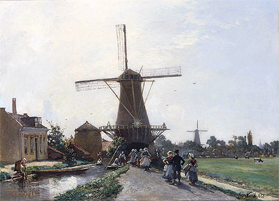 Jongkind | Promenade at the Edge of the Channel, Holland, 1856 | Giclée Canvas Print