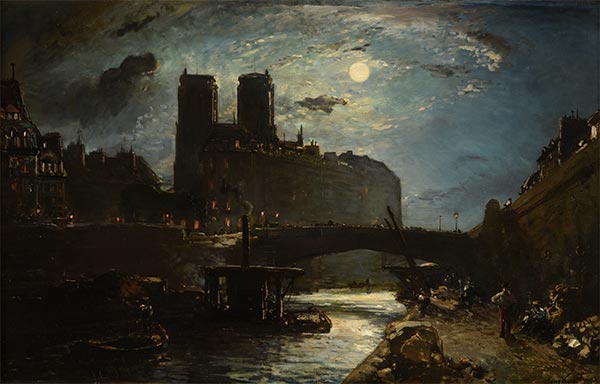 Jongkind | Notre-Dame in the Moonlight, 1854 | Giclée Canvas Print