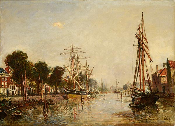 Kanal in Holland, 1869 von Jongkind | Giclée Leinwand-Kunstdruck
