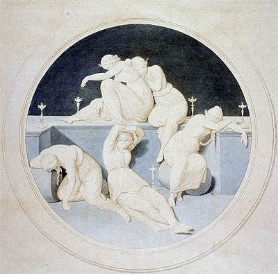 Die fünf törichten Jungfrauen schlafend, c.1860 | Overbeck